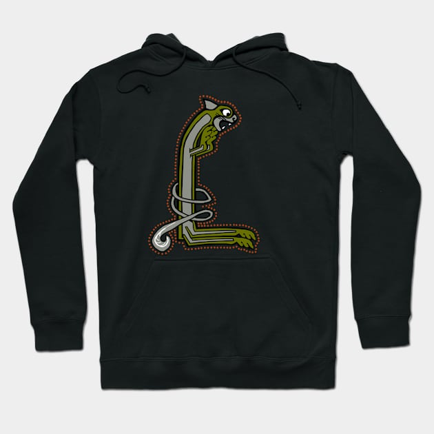 Celtic Cat Letter L Hoodie by Donnahuntriss